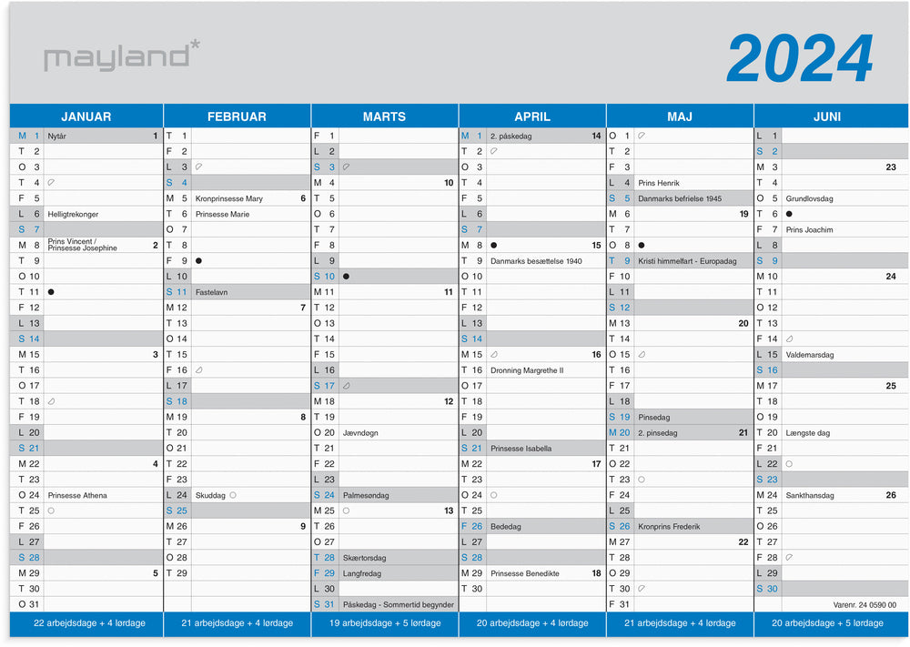Kalender 2024 klassisk A4