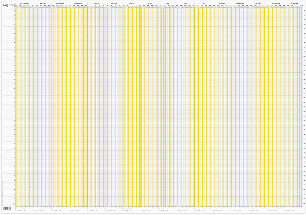 Ferie planner 24/25 whiteboard