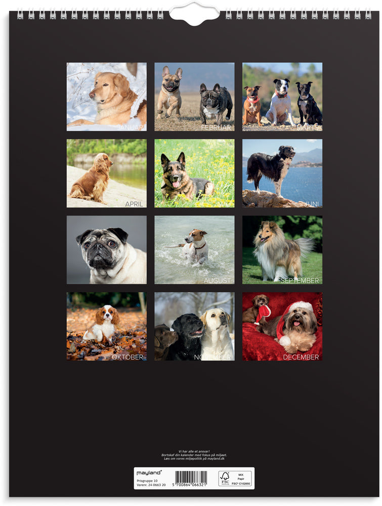 Vægkalender 2024 hunde
