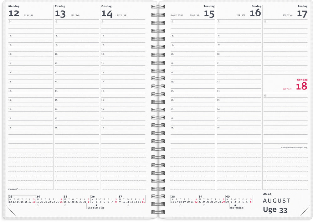Kalender 2024 uge A5 m/4 illu