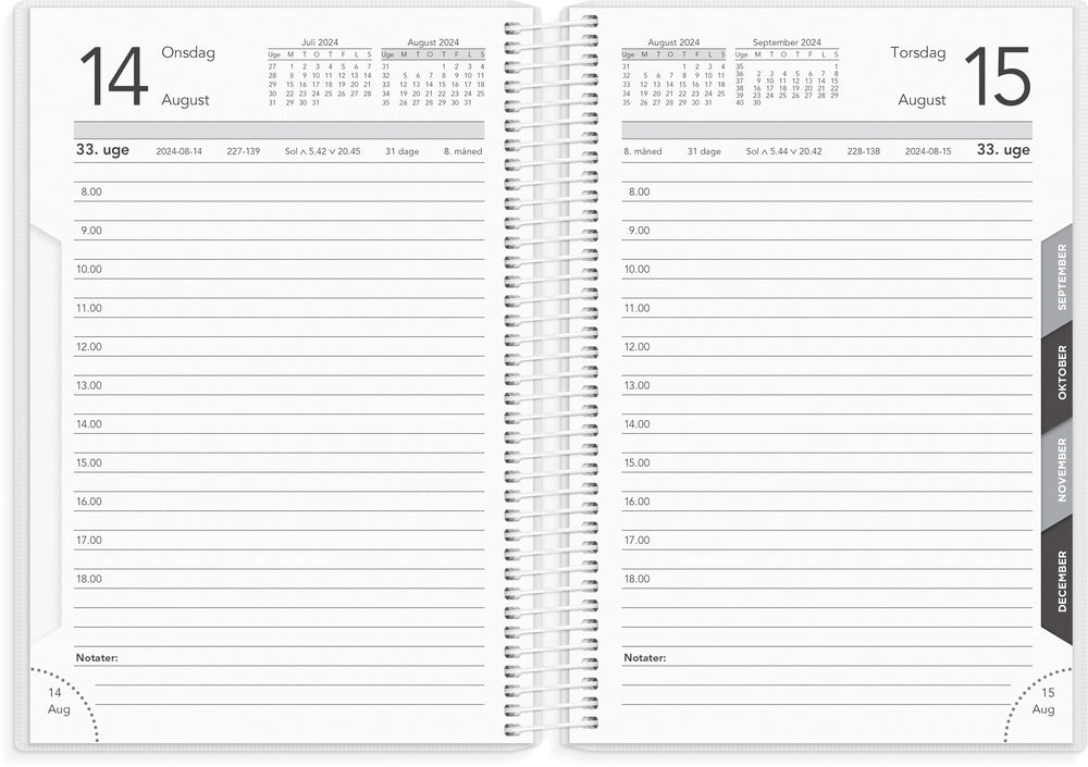 Kalender basic 2024 dag grå