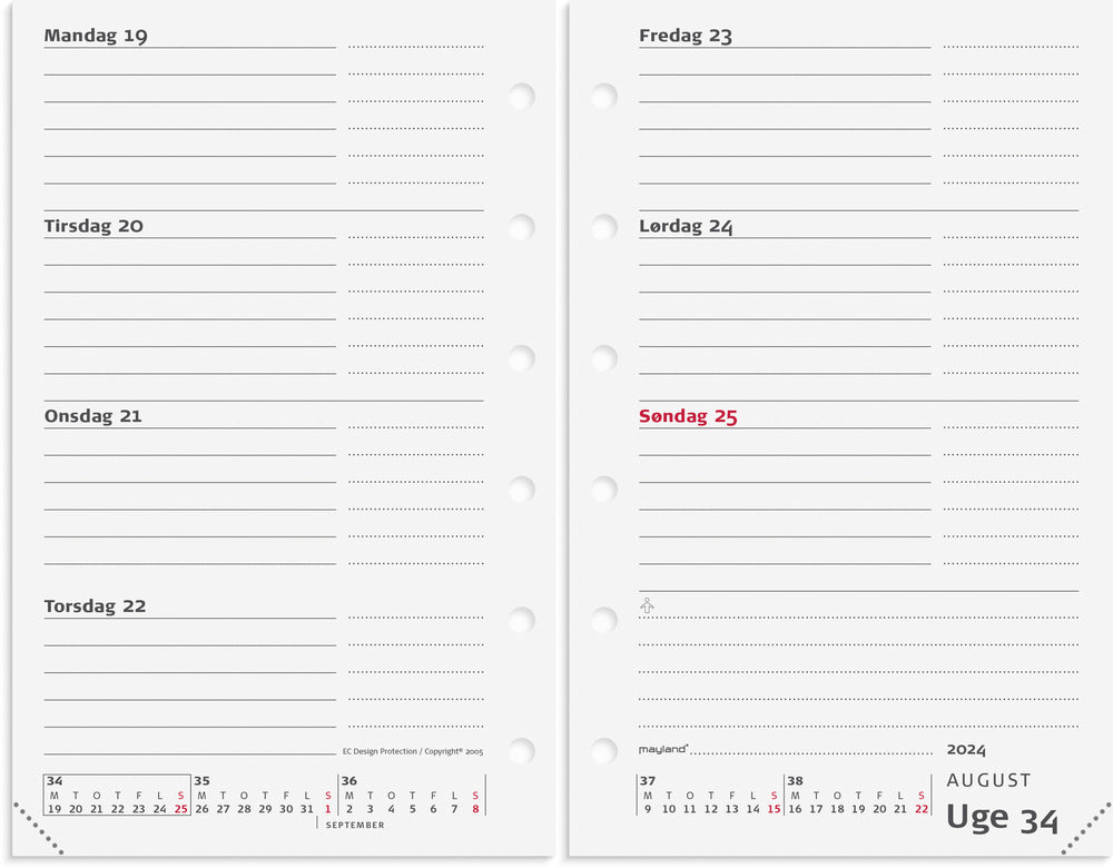 Kalender system mini 2024 uge