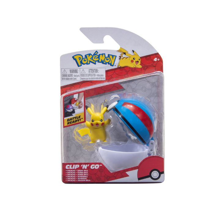 Pokémon clip n go pikachu and great ball