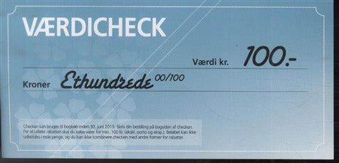 Værdicheck 100 kr. Nye Bøger
