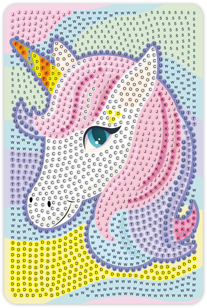 Diamond Art Enhjørning 10 x 15 cm