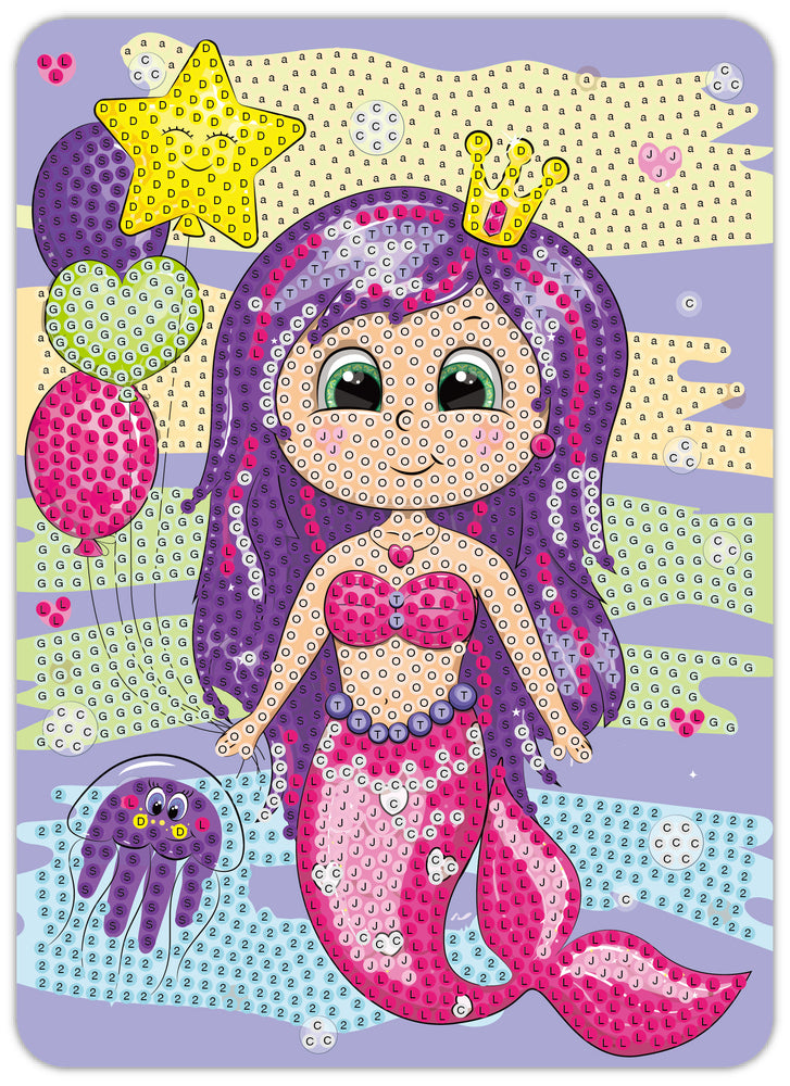 Diamond Art Havfrue 13 x 18 cm
