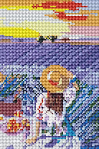 Diamond Art Lavendelmark 20 x 30 cm