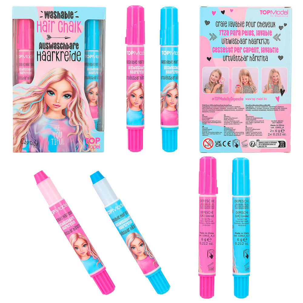 TOPModel Hårkridtpenne pink/turkis, pink/lilla asst