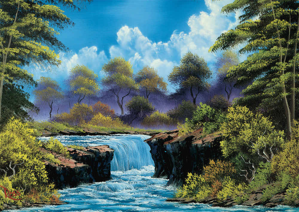 Puslespil Waterfall in the glade 1000 brikker