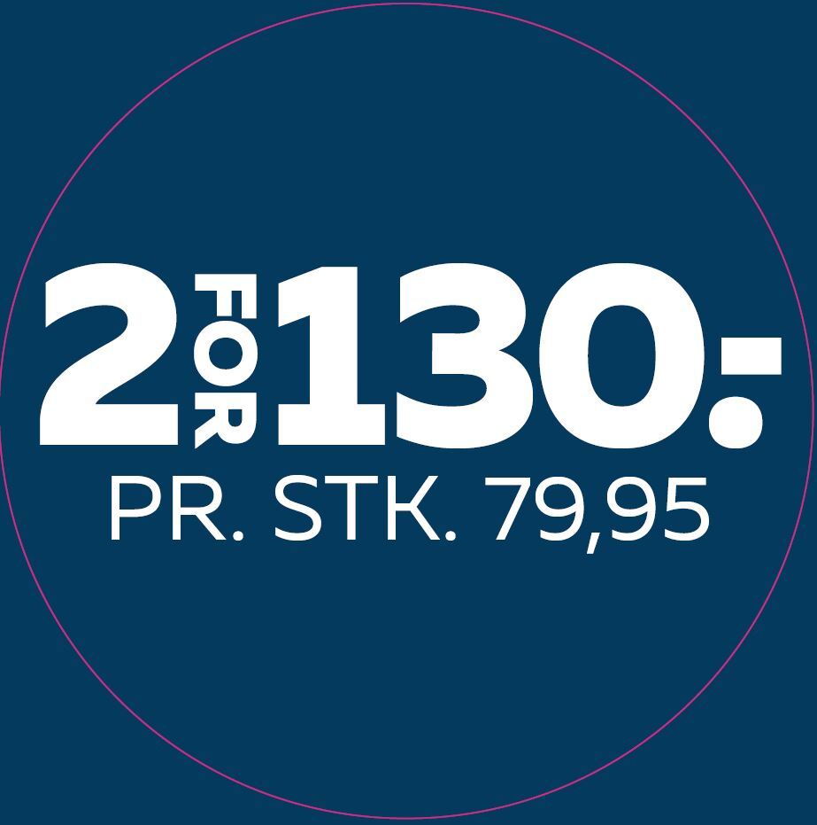 Bogetiket 79,95 2/130,- Blå Ø55mm / 100 stk