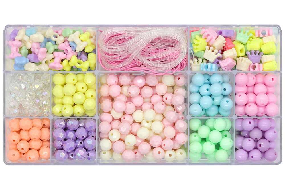 Perlemix pastel med elastiksnor