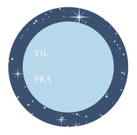 Gavemærke til/fra jul stickers blå stjerneskud rl a 500 stk