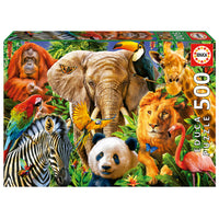 Puslespil Wild animal collage 500 brikker
