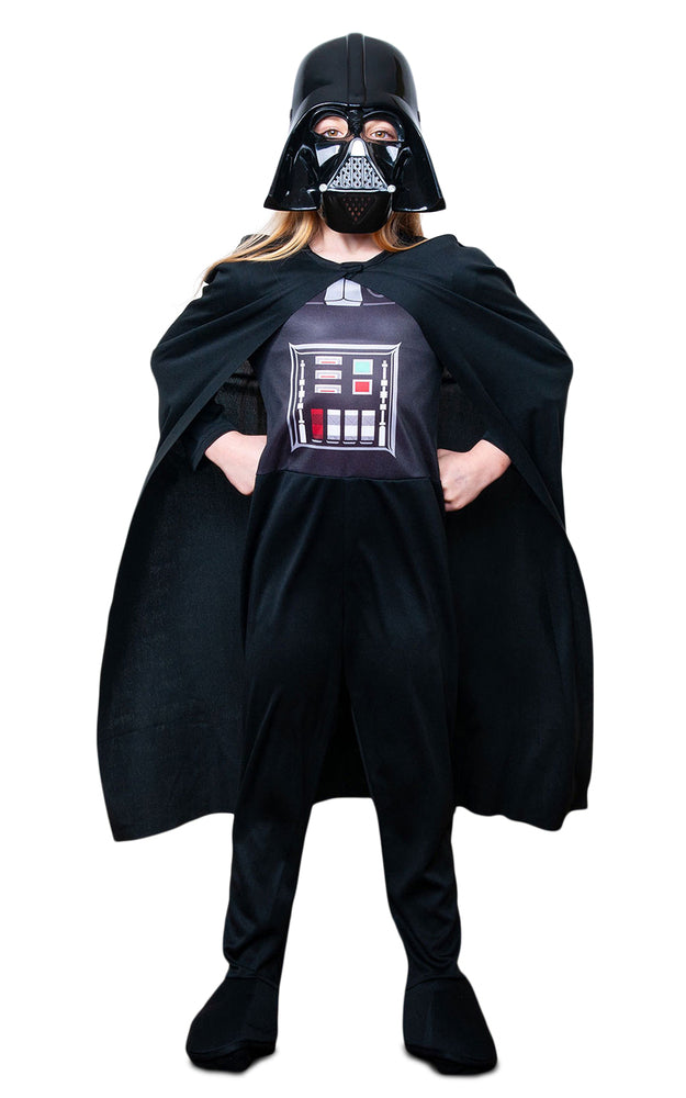 Darth Vader dragt med kappe og maske str. 9-10 år