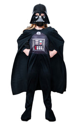 Darth Vader dragt med kappe og maske str. 9-10 år