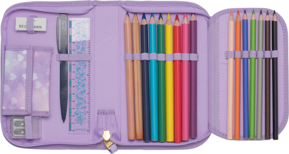 Penalhus Beckmann Onezip Unicorn Princess Purple