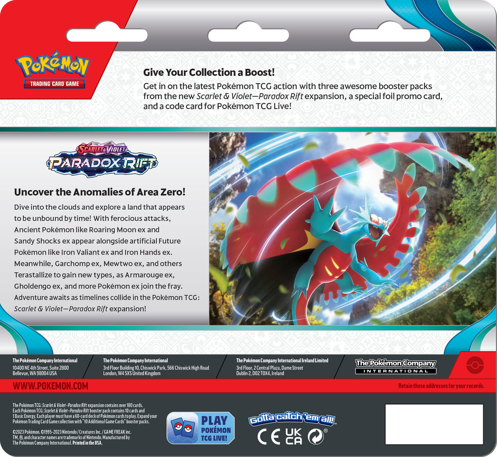 Pokemon Blister 3Pack SV4 Paradox Rift asst
