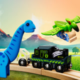 Batteridrevet tog med dinosaur