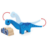 Batteridrevet tog med dinosaur