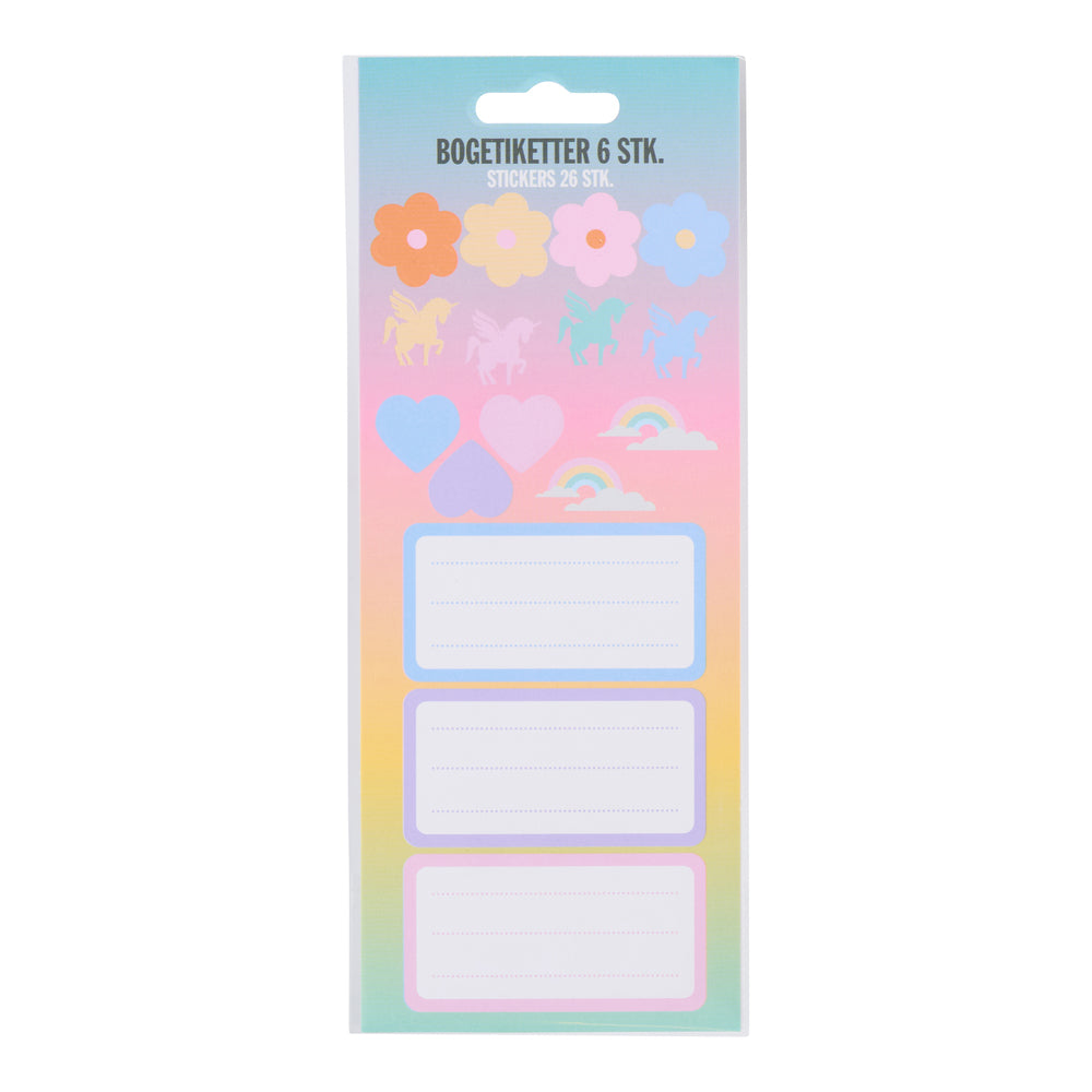 Skolebogsetiket 6 stk. med sticker