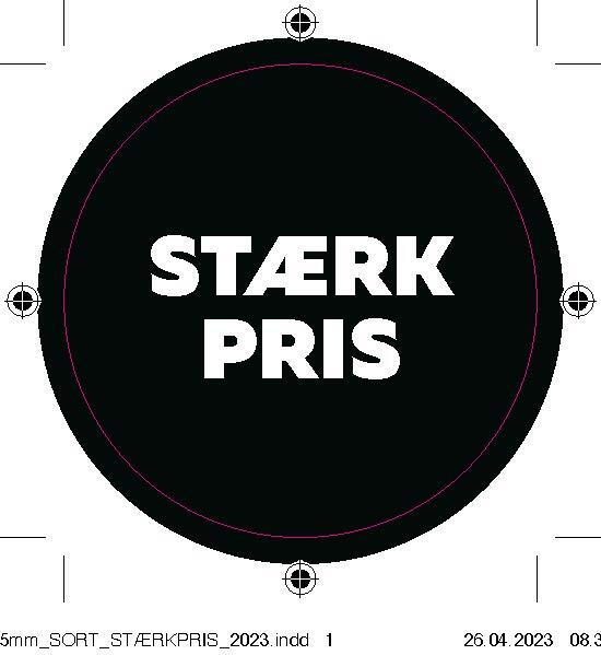 Bogetiket Stærk pris sort - ø40mm - 100 stk. pr. ruller