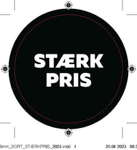 Bogetiket Stærk pris sort - ø40mm - 100 stk. pr. ruller