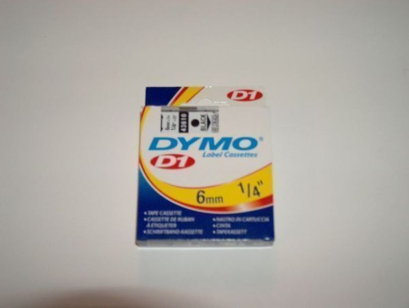 Dymo d1 tape 6mm 7m sort/klar