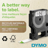 Dymo d1 tape 12mm 7m sort/hvid