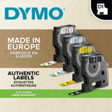 Dymo d1 tape 12mm 7m sort/hvid