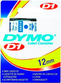 Dymo d1 tape 12mm 7m blå/hvid