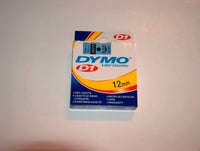 Dymo d1 tape 12mm 7m sort/blå