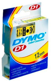 Dymo d1 tape 12mm 7m sort/rød