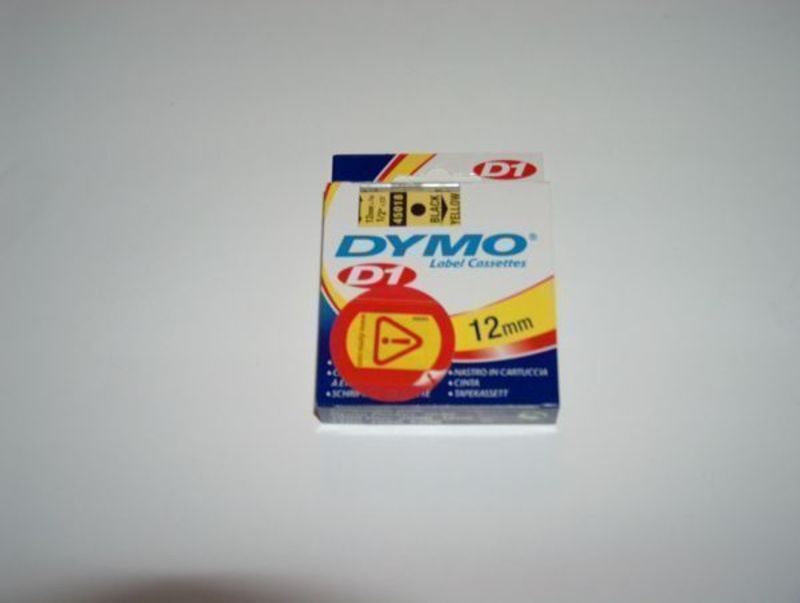 DYMO D1 TAPE 12MM 7M SORT/GUL