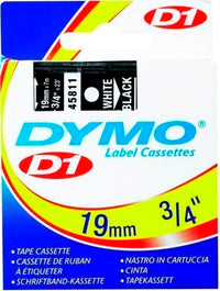 Dymo d1 tape 19mm 7m hvid/sort