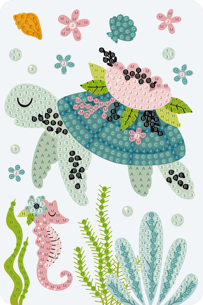 Diamond art skildpadde 10 x 15 cm