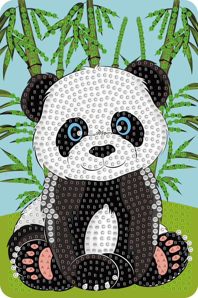 Diamond art panda 10 x 15 cm