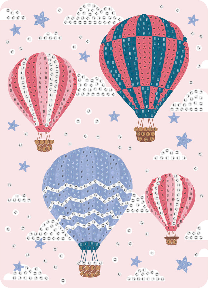 Diamond art luftballoner 13 x 18 cm