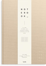 Notesbog tekstilpræg beige A4