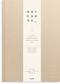 Notesbog tekstilpræg beige A4