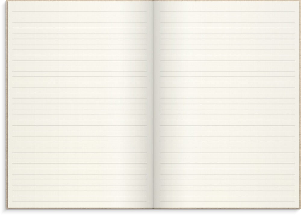 Notesbog tekstilpræg beige A4