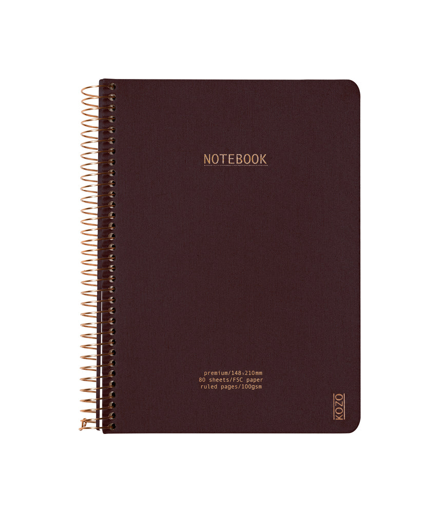 Notesbog KOZO A5 Coffee Linjeret