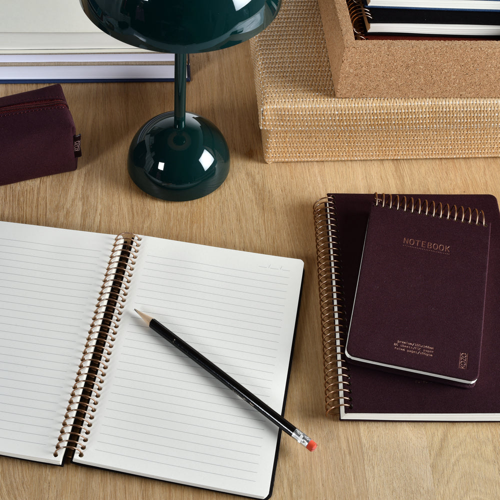 Notesbog KOZO A5 Coffee Linjeret