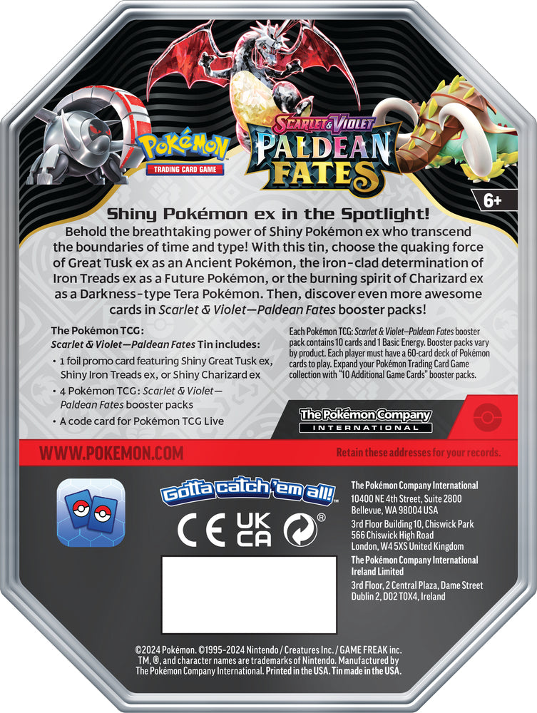 Pokémon Tin Paldea Fates SV4.5 asst