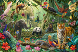 Puslespil Colourful Jungle Wildlife 100 brikker