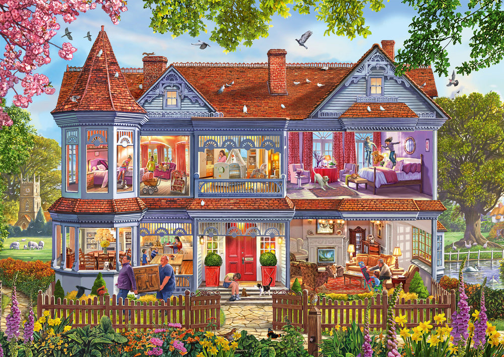 Puslespil House in Springtime 1000 brikker