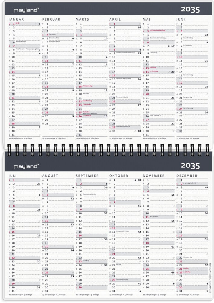 Mayland 10 årskalender 2025 A5 m/illu