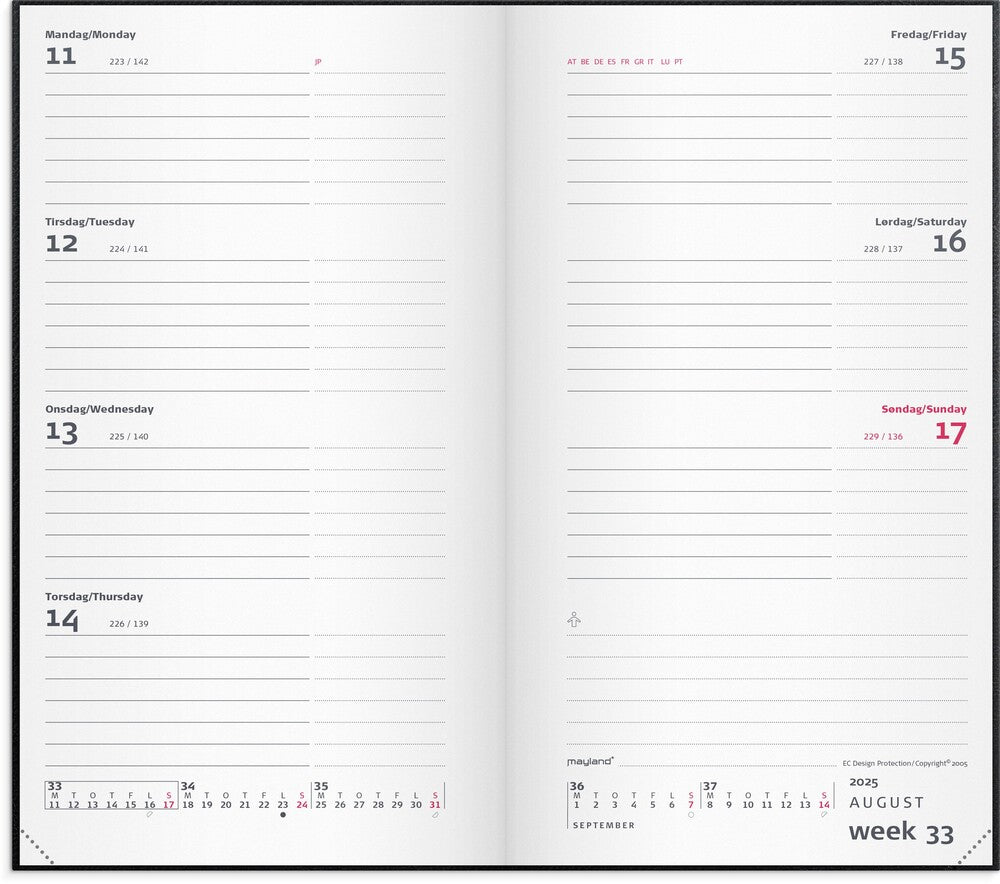 Mayland City week planner 2025 vinyl sort
