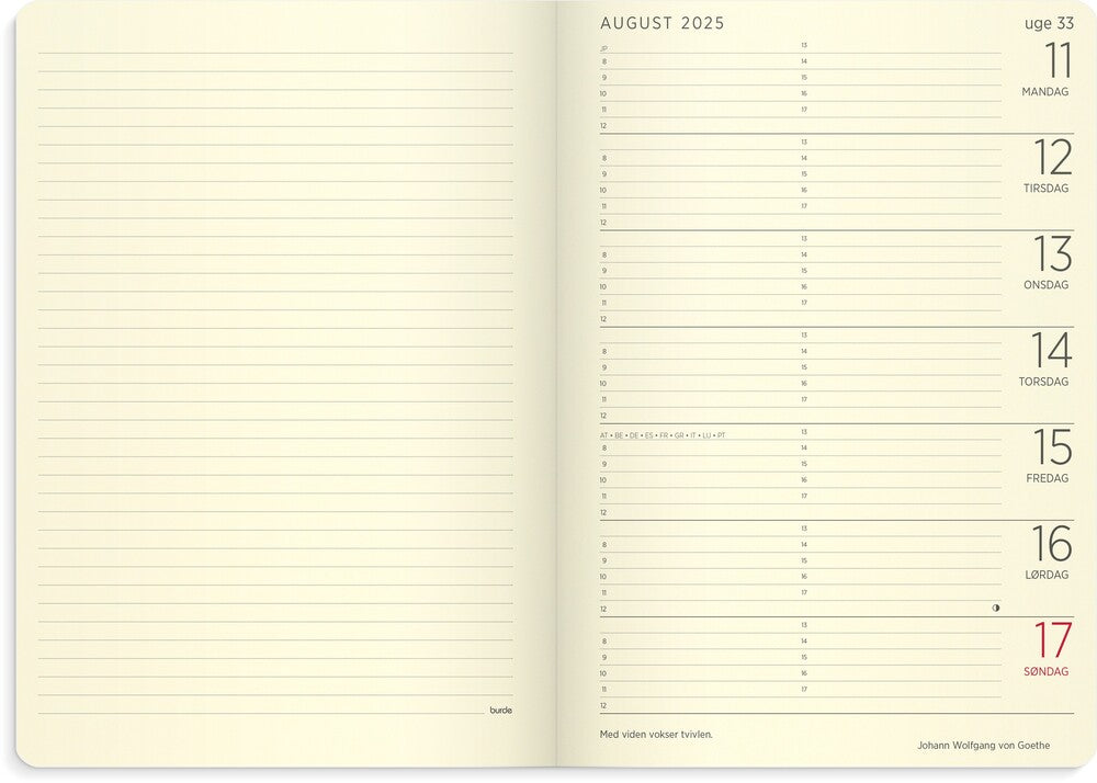 Mayland Ugekalender 2025 forma deluxe A5 brun