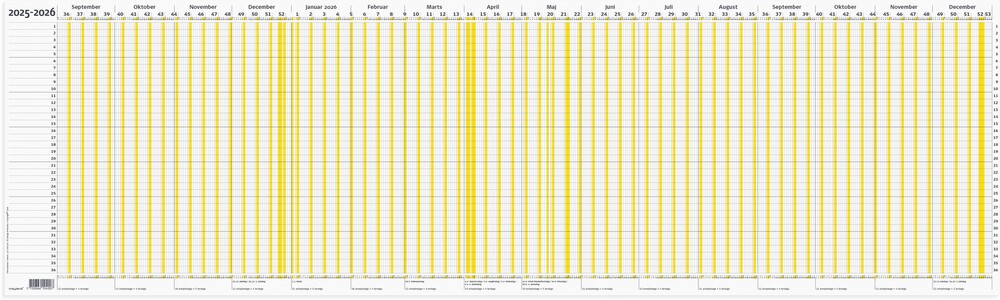 Mayland Ferie planner 2025/2026 100 x 70 cm