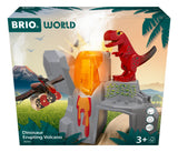 Aktiv vulkan med dinosaurer